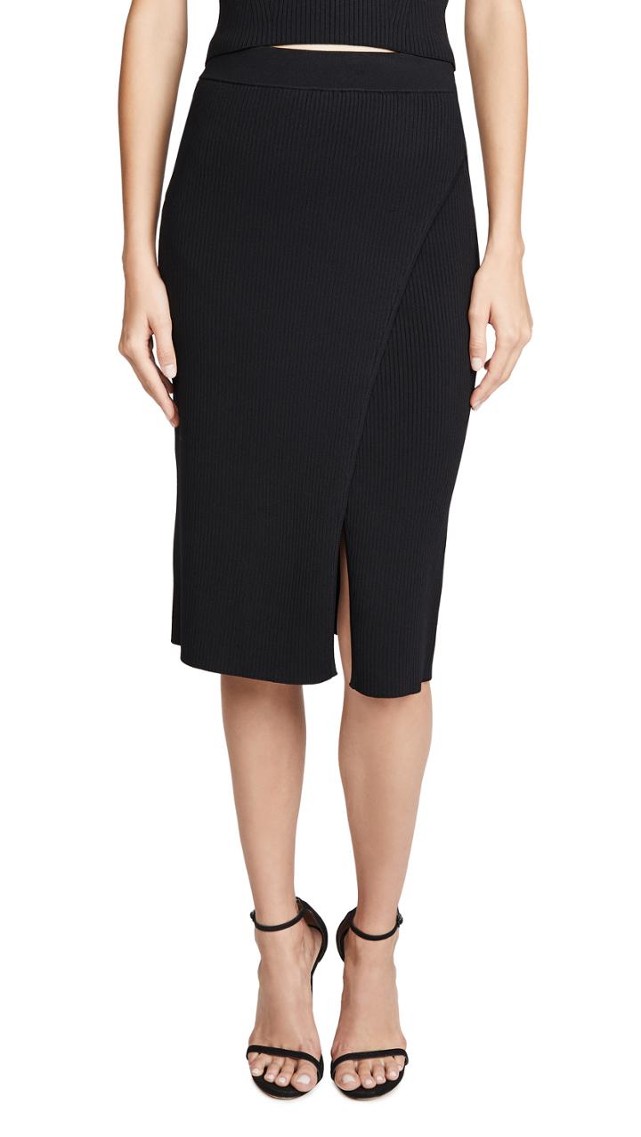 Jonathan Simkhai Deep Rib Wrap Skirt