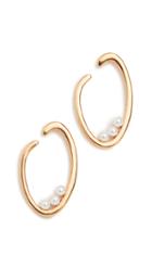 Oscar De La Renta O Logo Pearl Earrings
