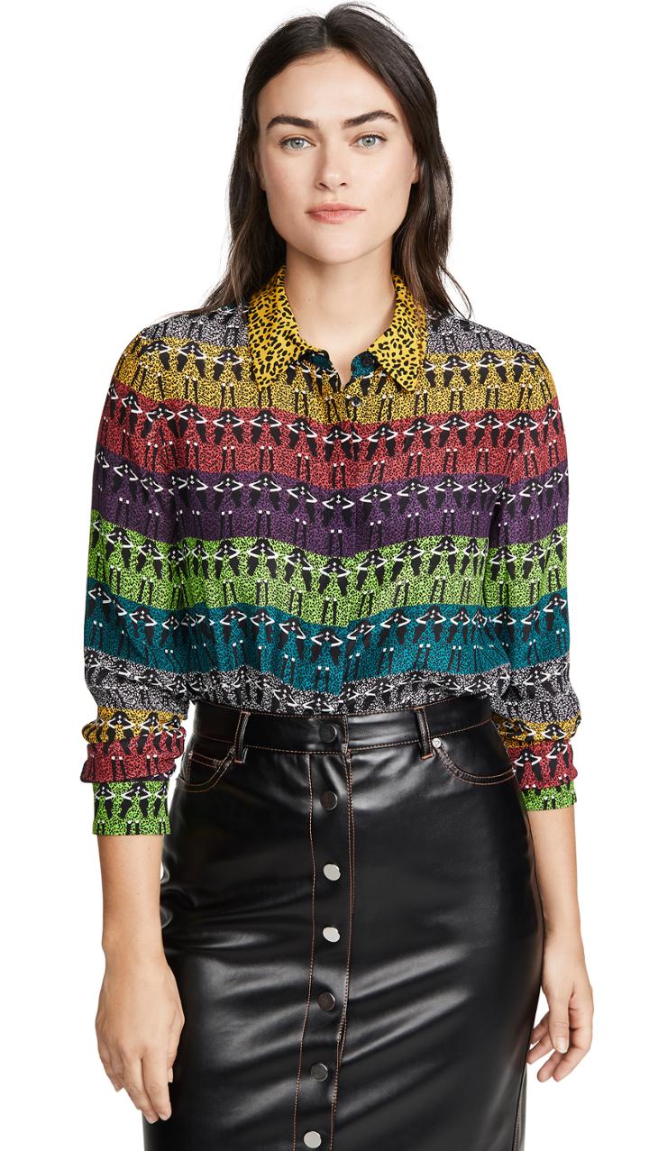 Alice Olivia Willa Polka Dot Top