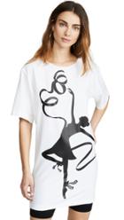 Boutique Moschino Graphic Oversize Ballerina T Shirt Dress