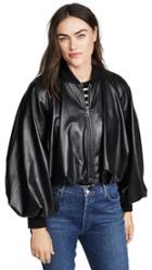 Goen J Faux Leather Bomber