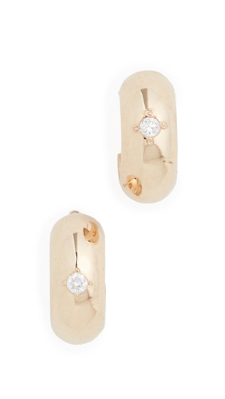 Zoe Chicco 14k Gold Thick Half Round Huggie Hoops