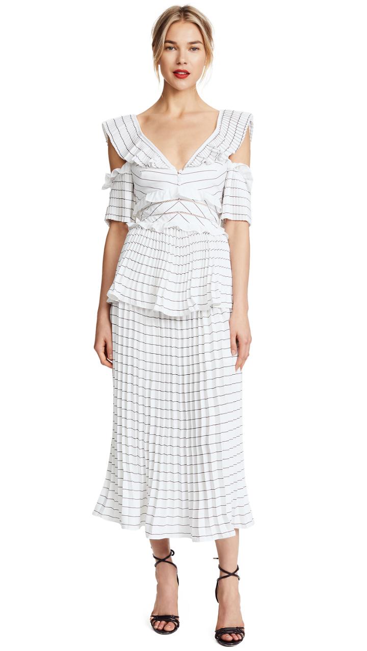 Self Portrait Monochrome Trimmed Dress