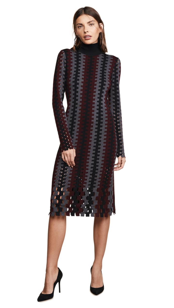 Diane Von Furstenberg Turtleneck Midi Dress
