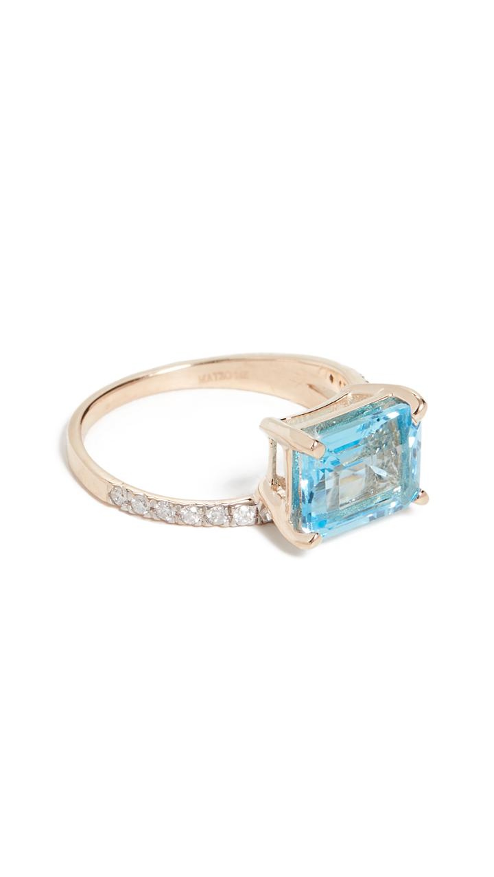Mateo 14k Blue Topaz Point Of Focus Ring