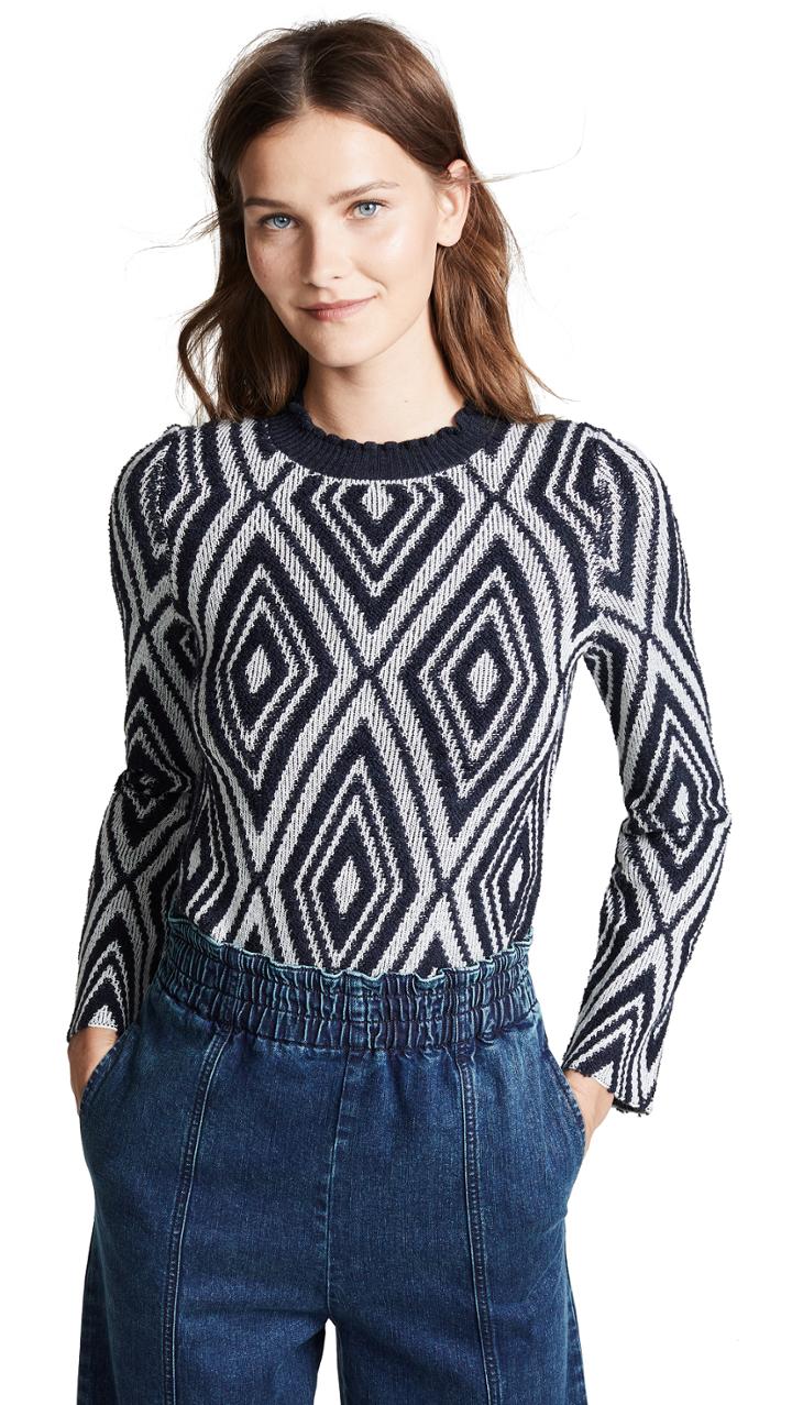 See By Chloe Diamond Print Sweater