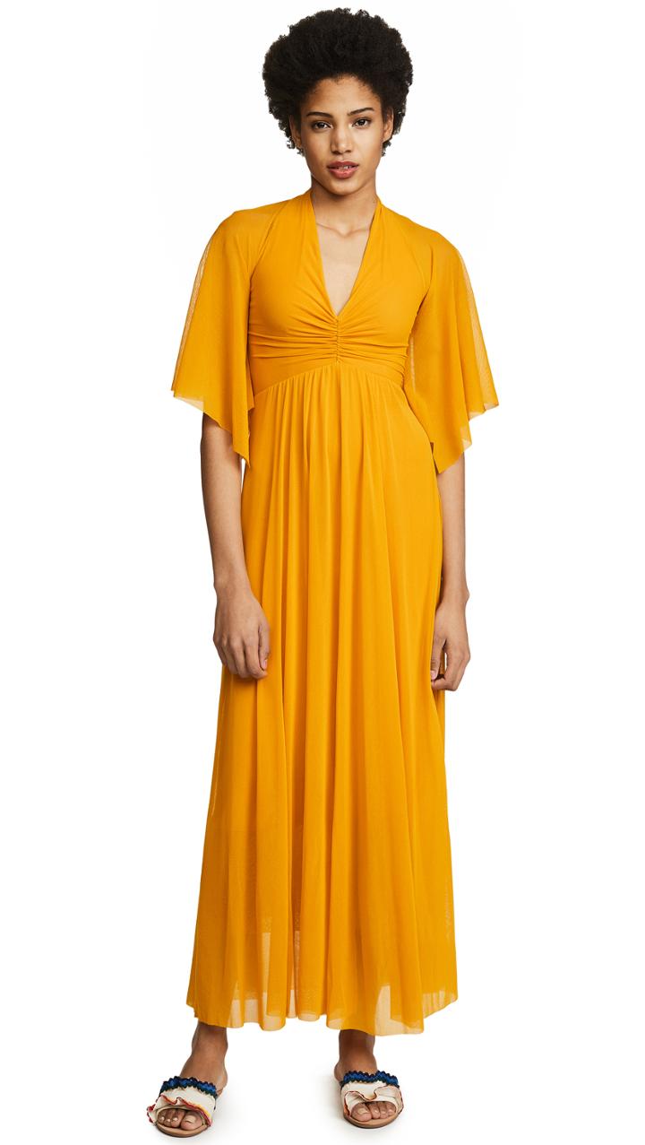 Fuzzi V Neck Flutter Sleeve Dress