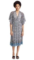 Fuzzi V Neck Flutter Sleeve Dress