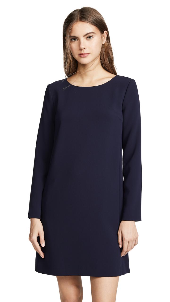 Theory Long Sleeve Paneled Shift Dress
