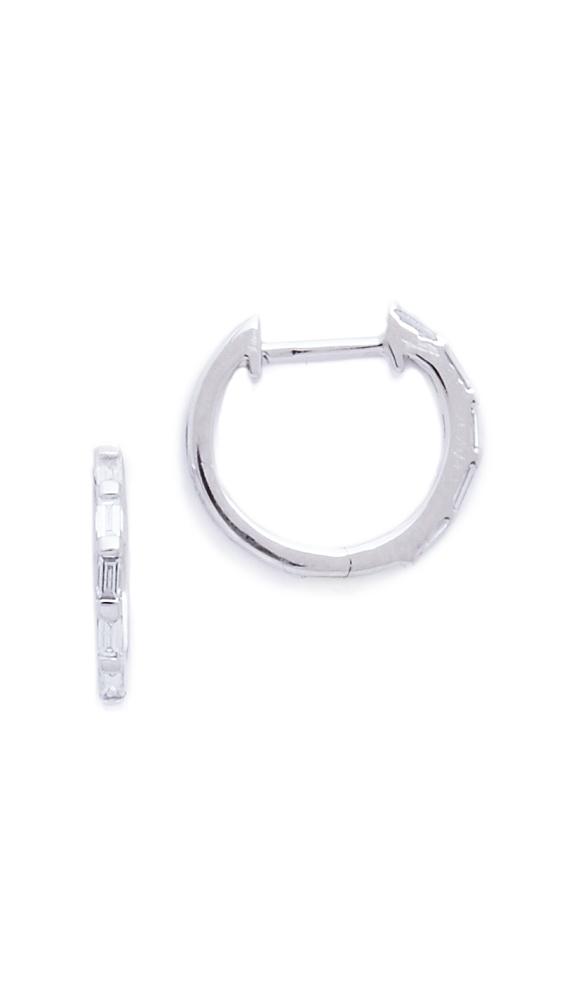 Shay 18k Gold Mini Baguette Diamond Huggie Earrings