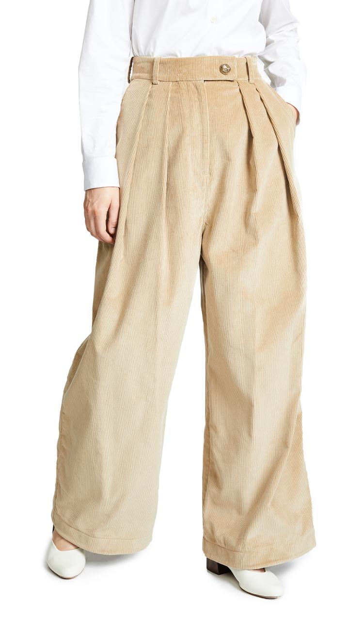 A W A K E Wide Leg Double Pleat Pants