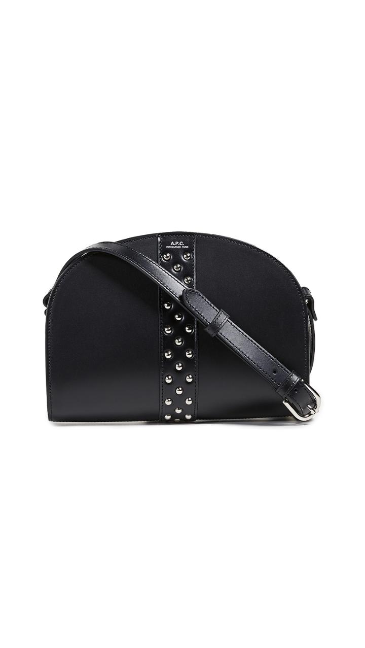 A P C Studded Half Moon Bag