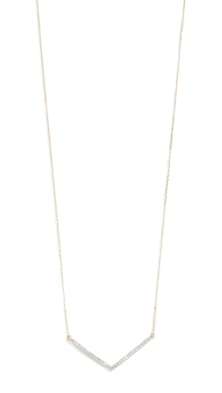 Adina Reyter 14k Large Pavé V Necklace