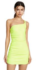 Sprwmn Shirred One Shoulder Dress