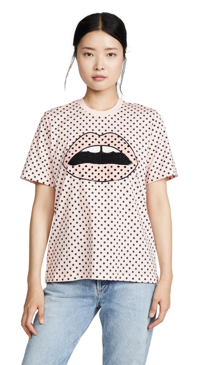 Markus Lupfer Alex Polka Dot Lip Tee