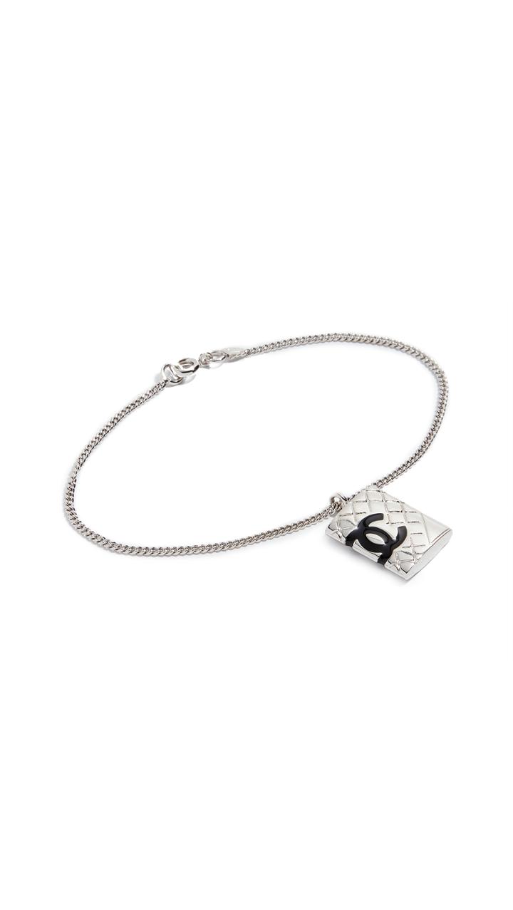 What Goes Around Comes Around Chanel Silver Cambon Bracelet