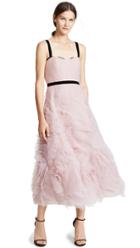 Marchesa Notte Sleeveless Textured Tulle Gown