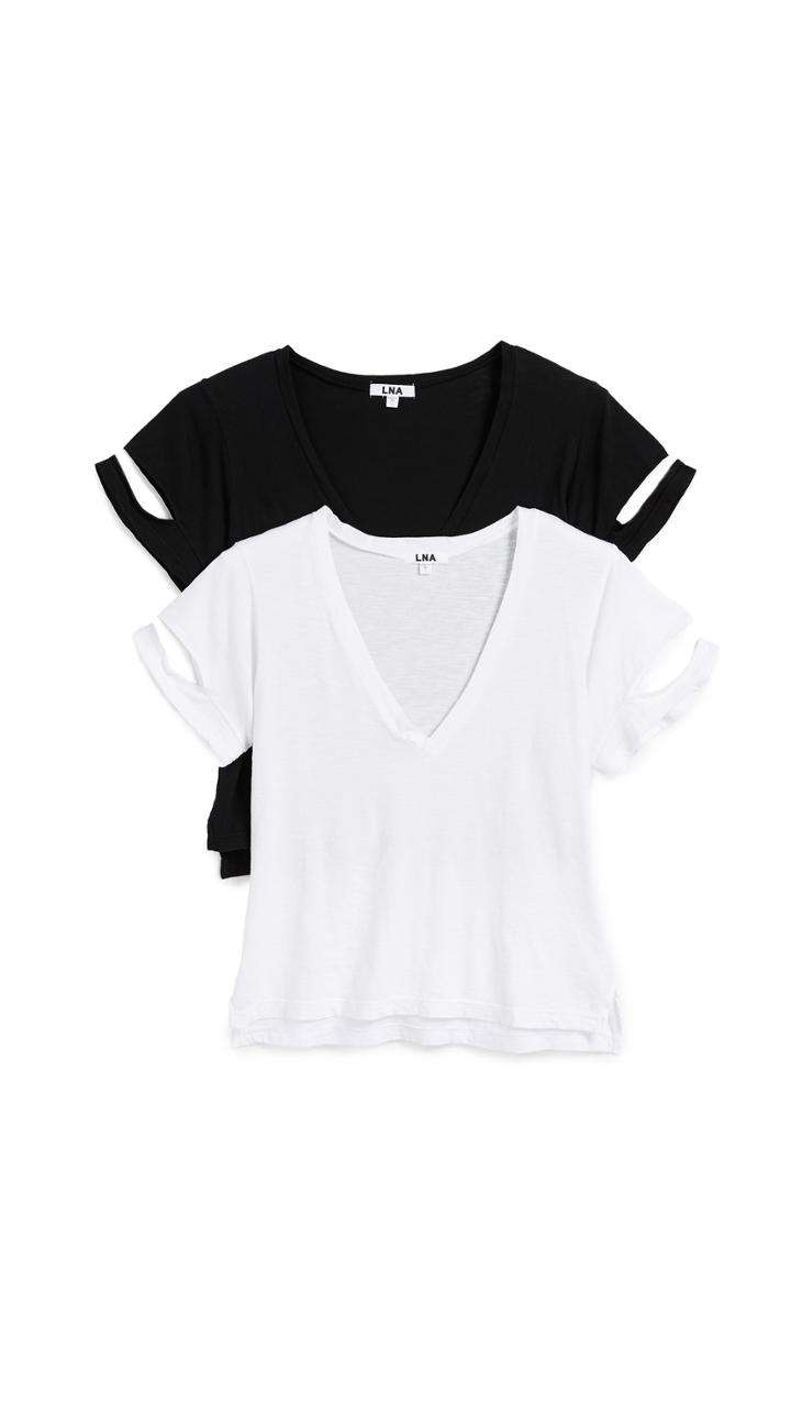 Lna Slyvan V Neck Tee 2 Pack