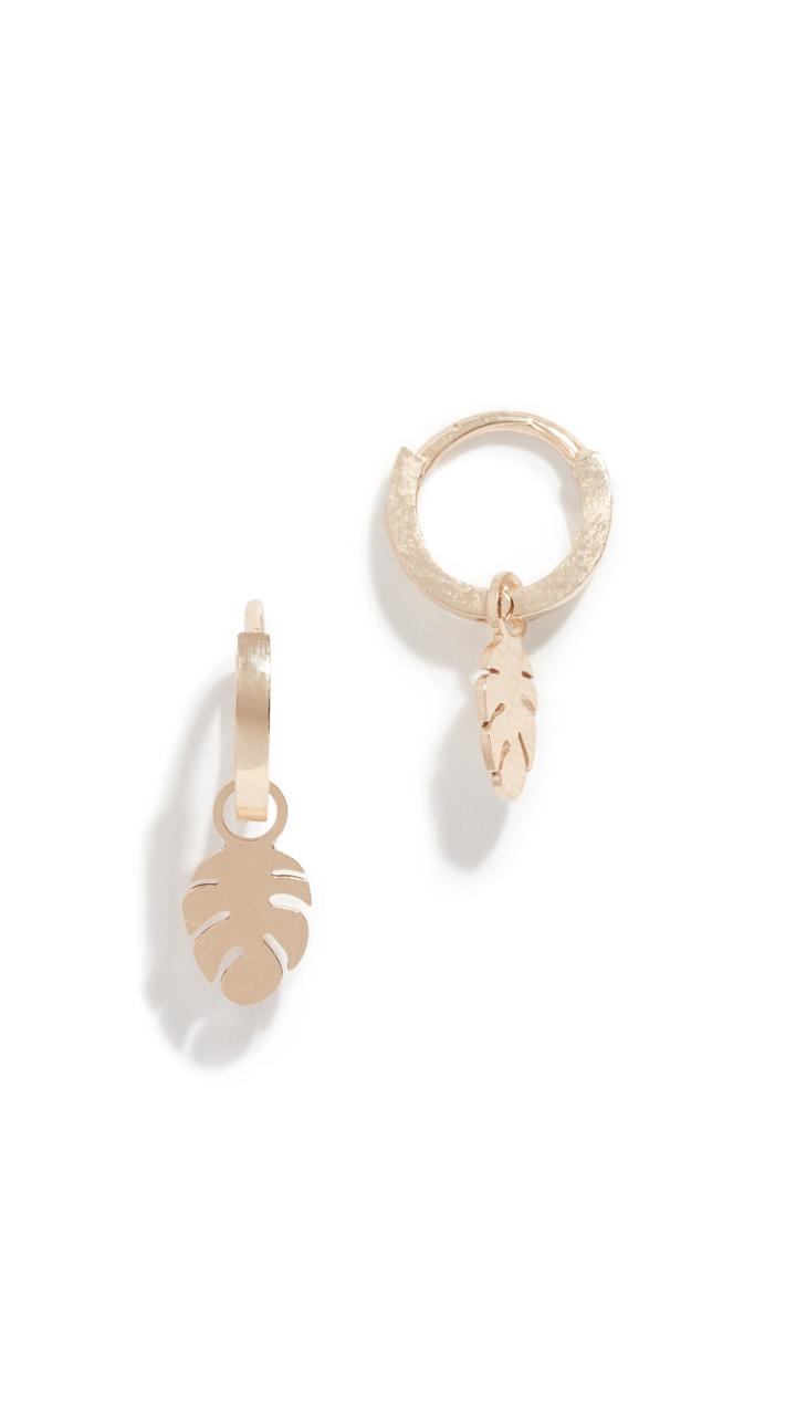 Ariel Gordon Jewelry 14k Leaf Charming Hoops