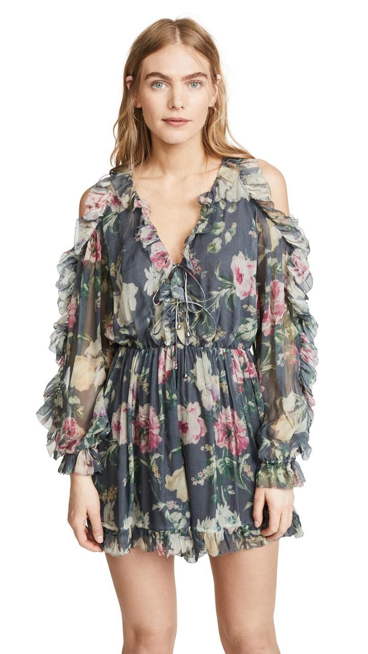 Zimmermann Iris Tie Sleeve Romper