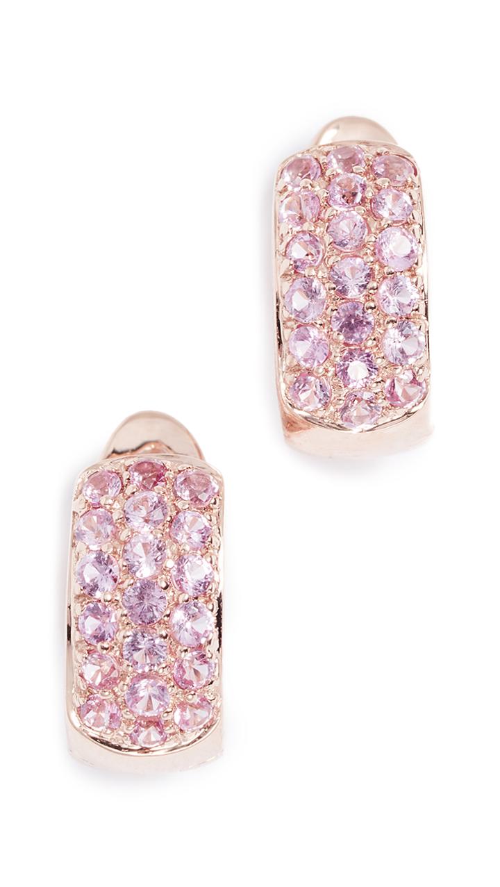 Dana Rebecca 14k Gold Pink Sapphire Huggie Earrings