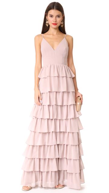 Monique Lhuillier Bridesmaids Tiered Dress