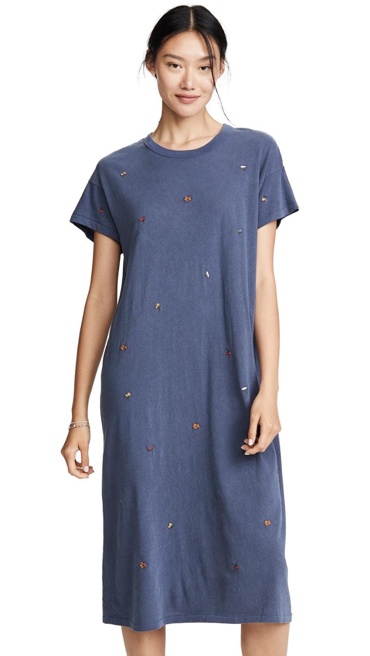 The Great The Boxy Dress With Multi Poppy Embroidery