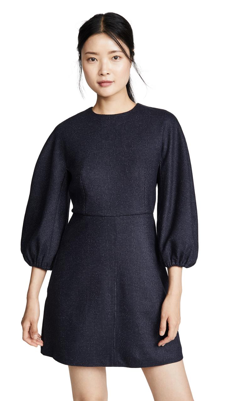 Tibi Sculpted Button Back Mini Dress