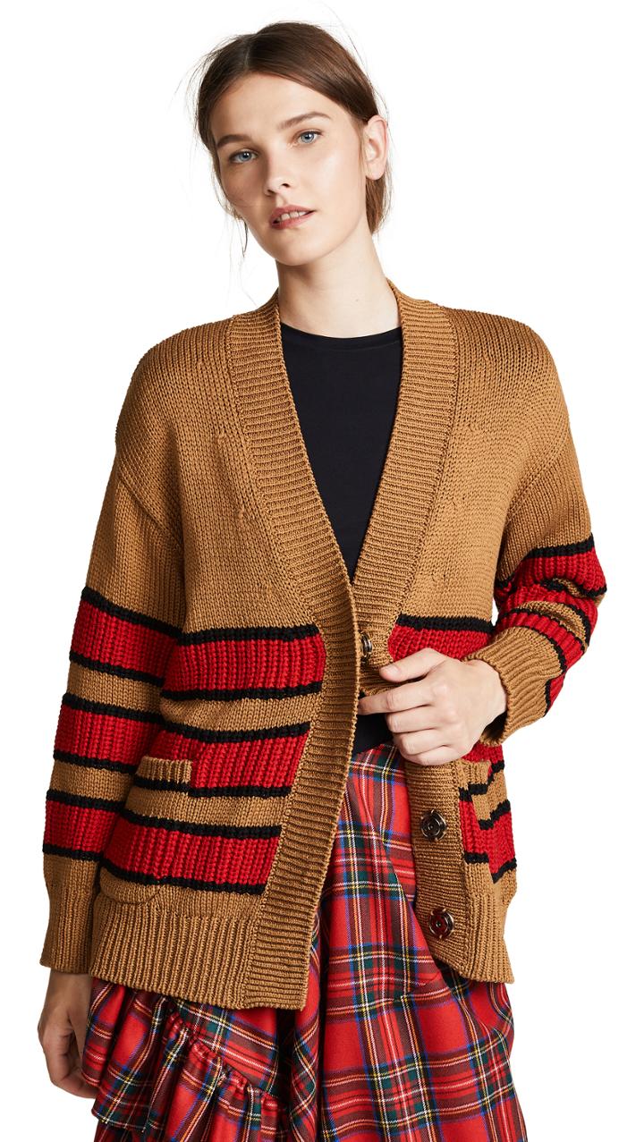 No 21 Stripe Oversized Cardigan