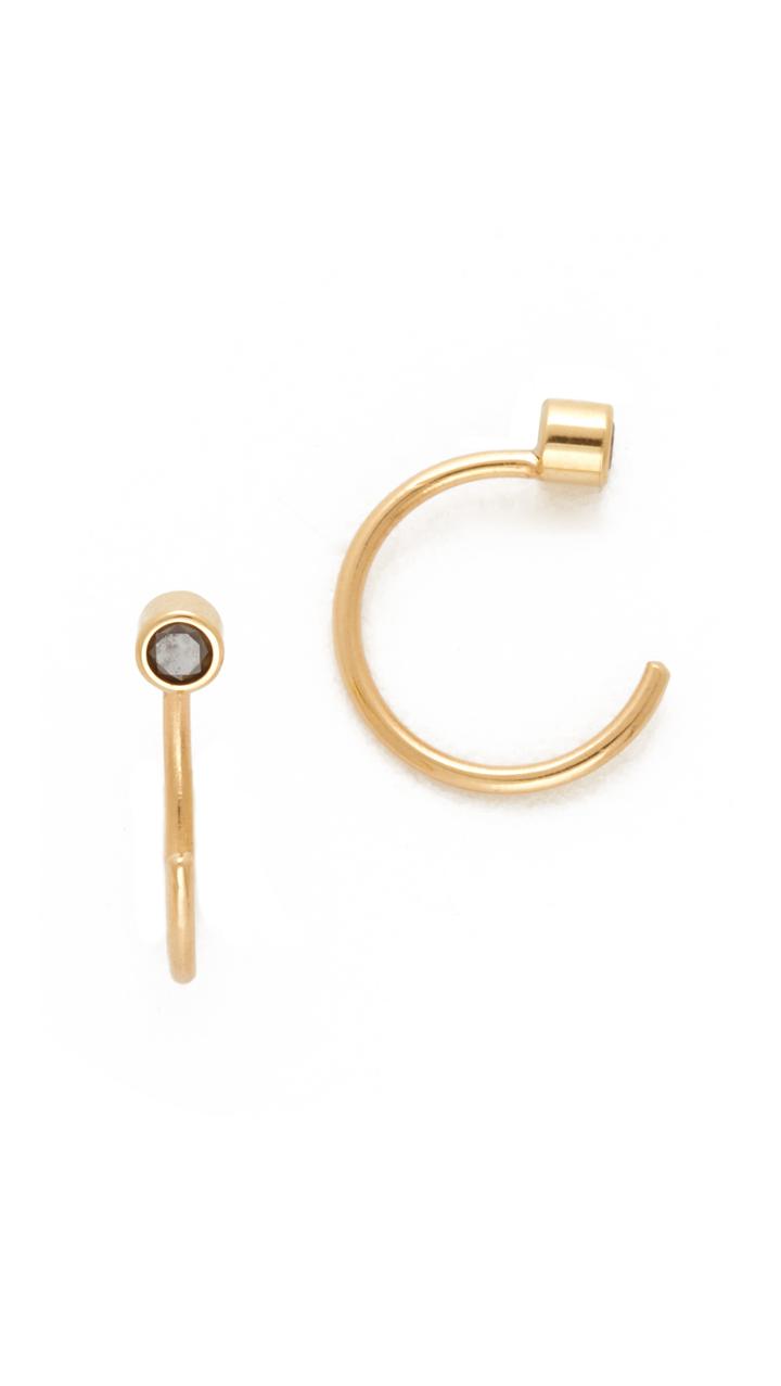 Zoe Chicco Diamond Reversible Open Hoop Earrings