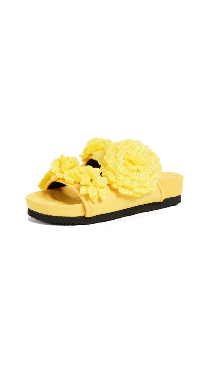 Suecomma Bonnie Flower Embellished Mesh Slides