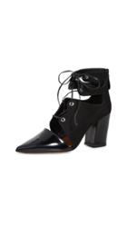 Self Portrait Ava Black Lace Up Booties