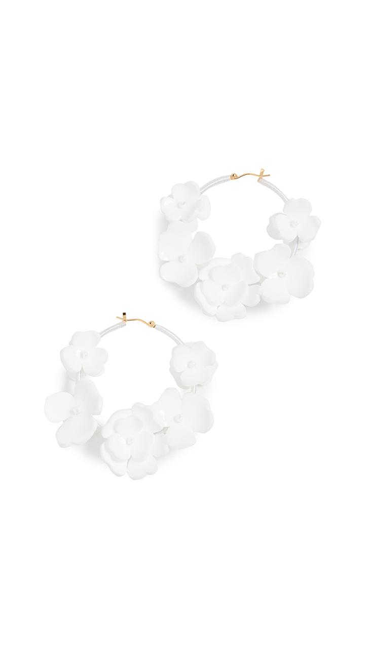 Oscar De La Renta Flower Garden Hoop Earring