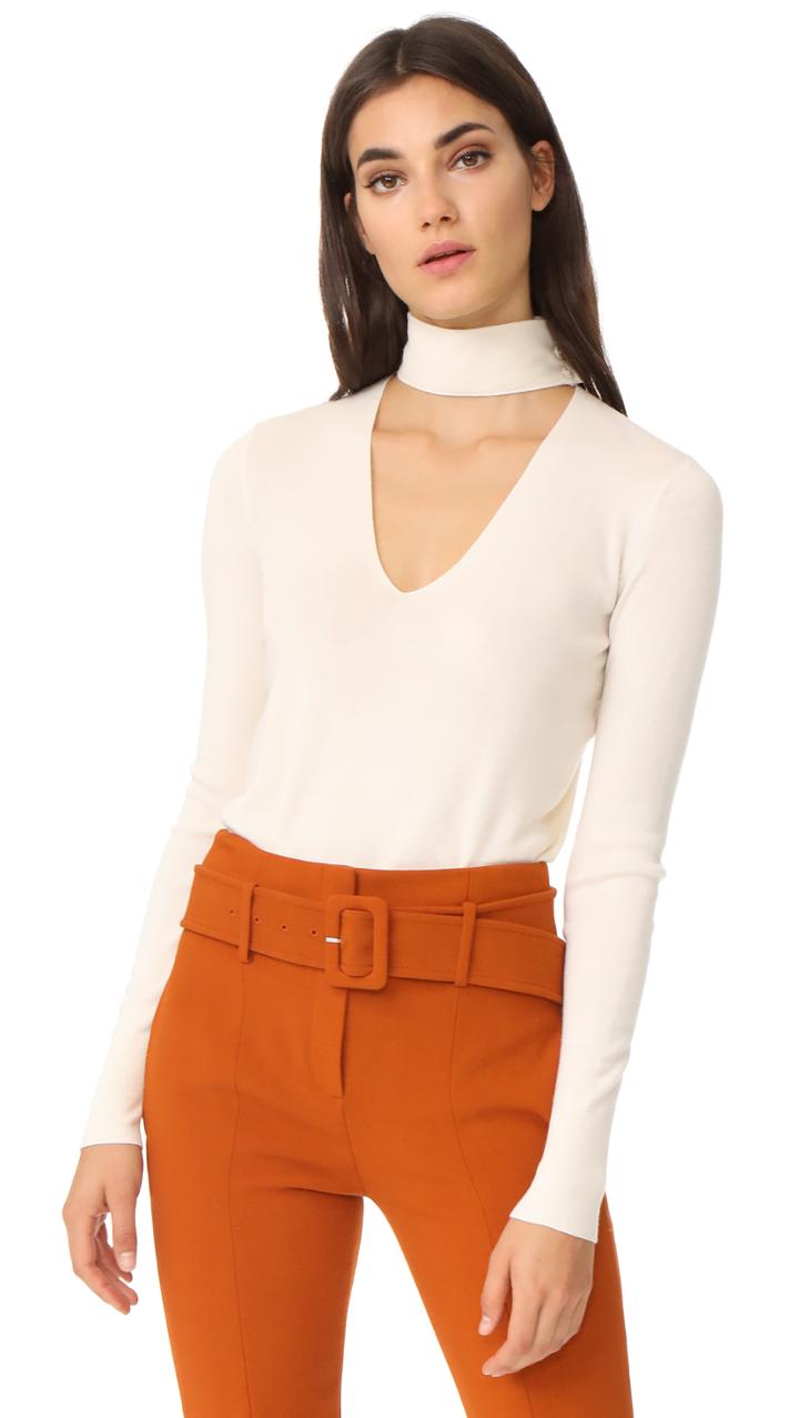 Theory Tie Neck V Po Sweater