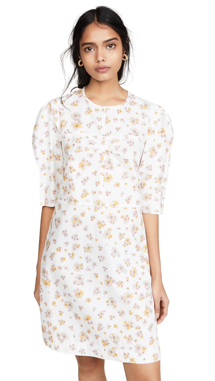 See By Chloe Puff Sleeve Floral Dress