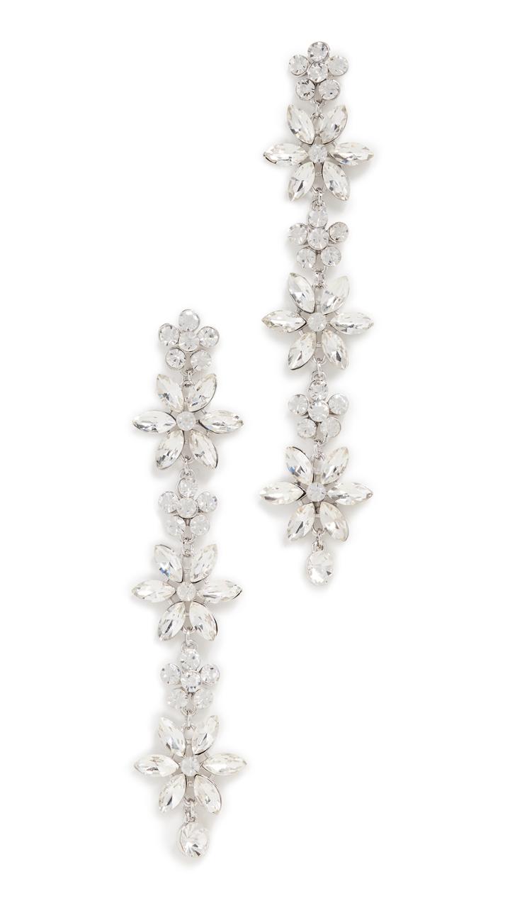 Kenneth Jay Lane Multi Flower Drop Earrings