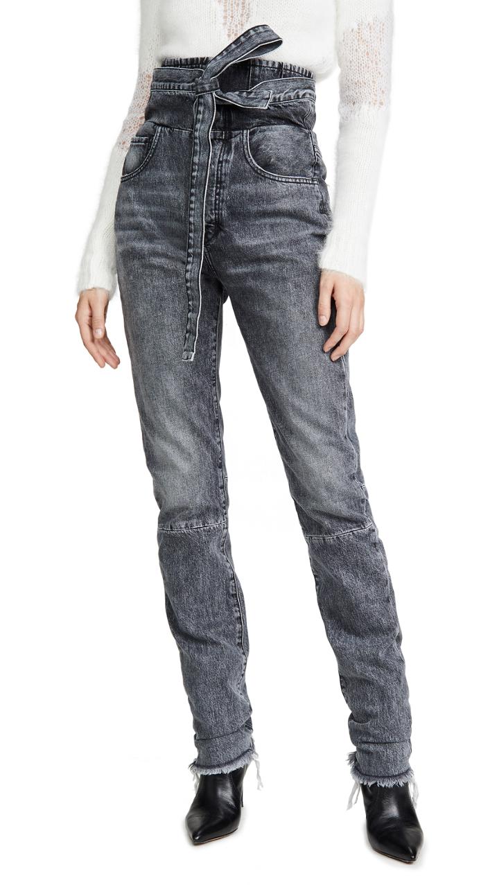 Unravel Project Stonewash Corset Sraight Leg Jeans