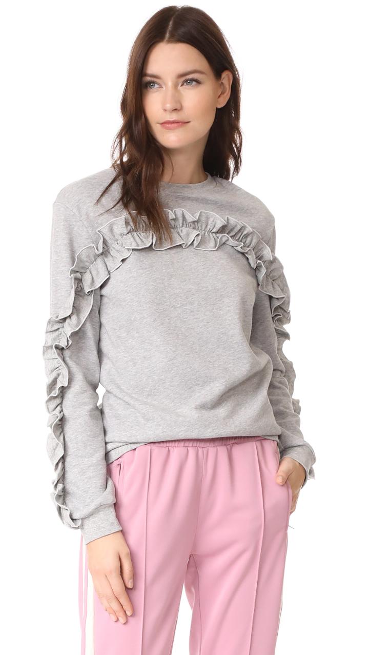 English Factory Ruffle Detail Sweatshirt