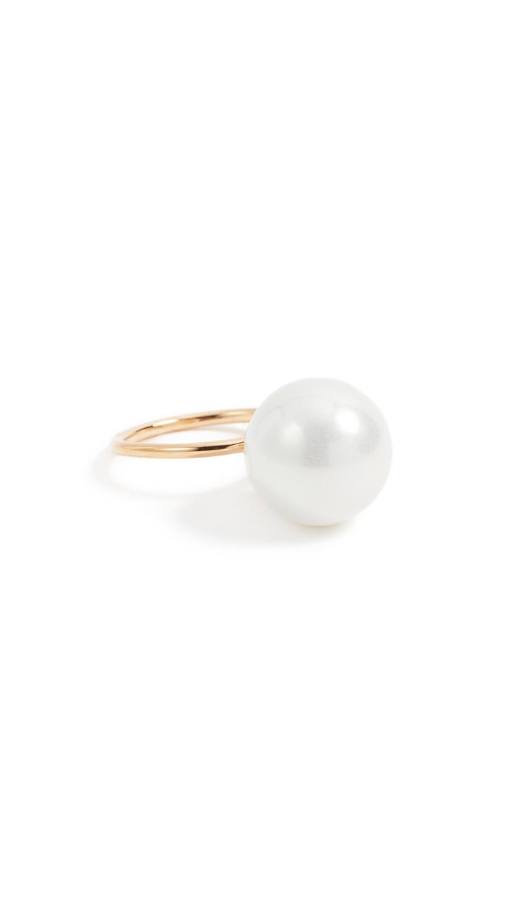 Aurelie Bidermann Cheyne Walk Ring With Glass Pearl