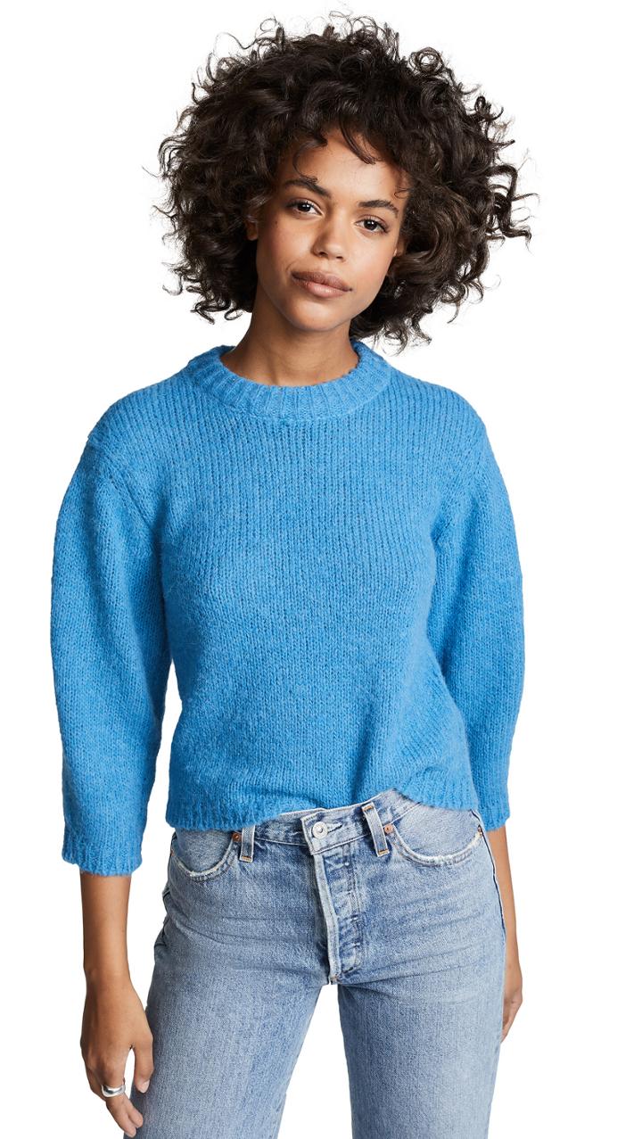 Tibi Cropped Alpaca Pullover