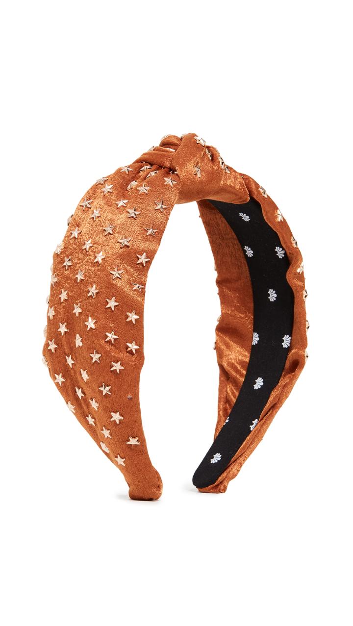 Lele Sadoughi Star Studded Silk Knotted Headband
