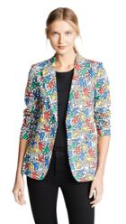 Alice Olivia Keith Haring Macey Printed Fitted Blazer