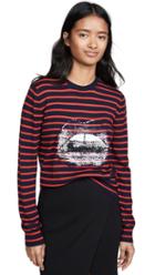 Markus Lupfer Mia Stripe And Sequin Lip Sweater