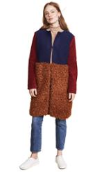 Endless Rose Fuzzy Colorblock Coat