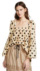 Lee Mathews Minnie Spot Silk Blouse