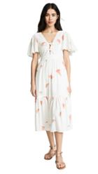 La Vie Rebecca Taylor Short Sleeve Bird Print Dress