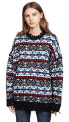 R13 Oversized Fair Isle Cashmere Sweater