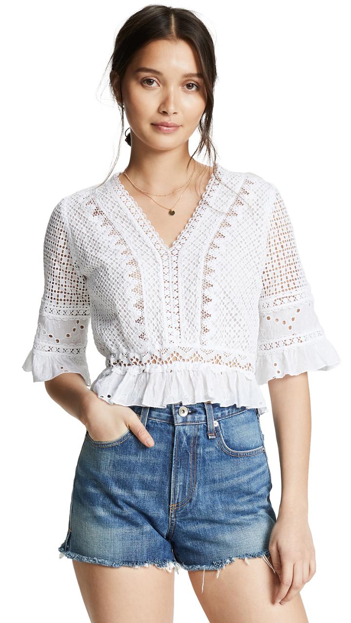 Temptation Positano Crop 3 4 Sleeve Top With Lining