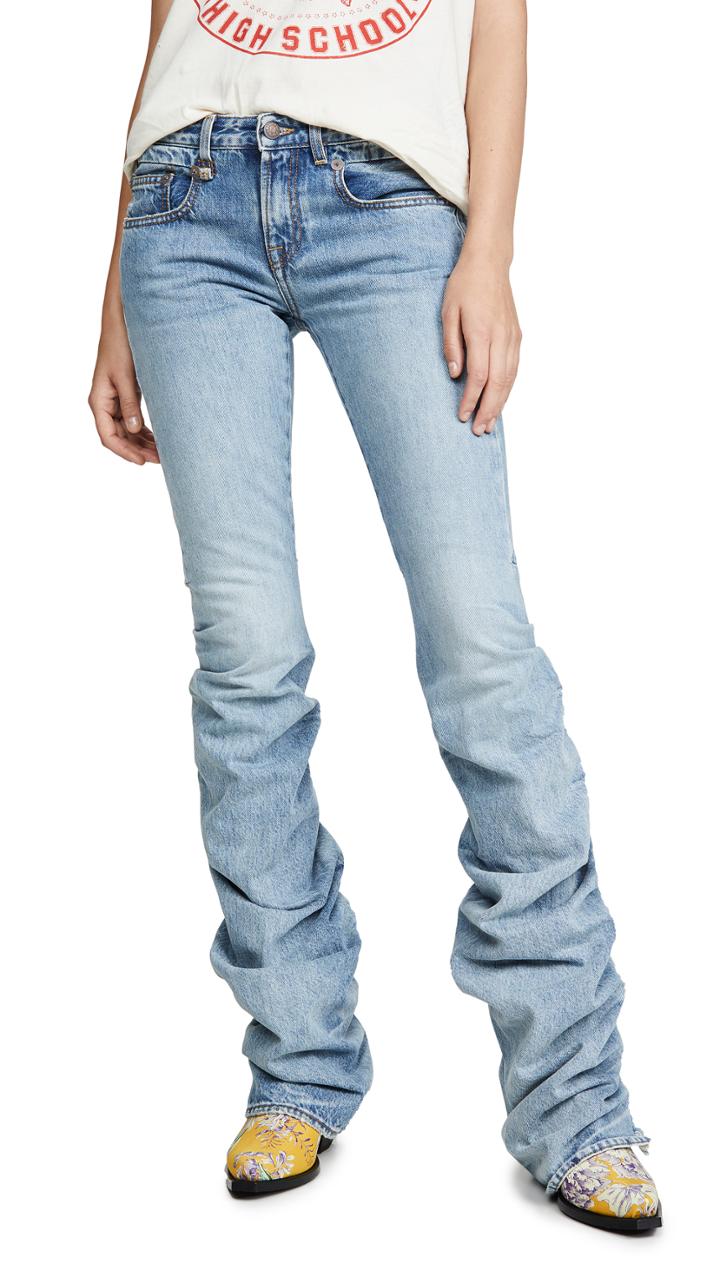 R13 Shirring Boy Boot Jeans