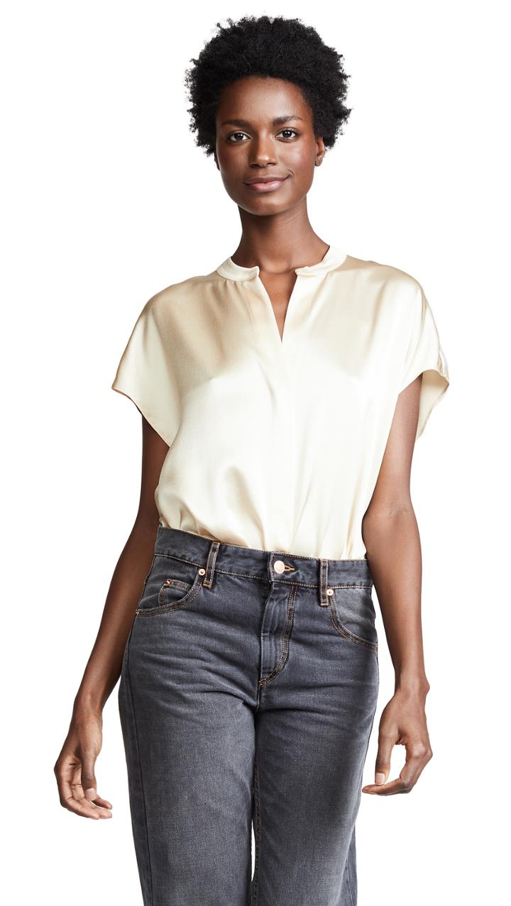 Vince Back Slit Popover Top